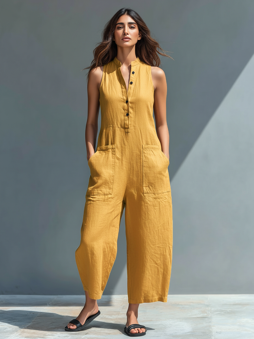Claudia™ Minimalist linen jumpsuit