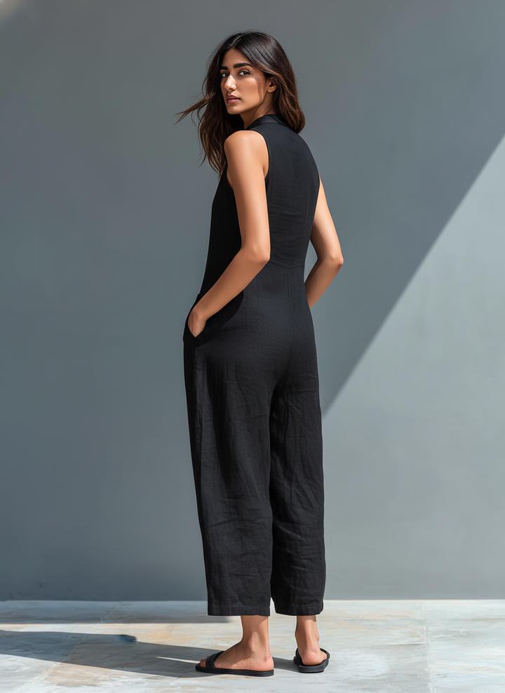 Claudia™ Minimalist linen jumpsuit