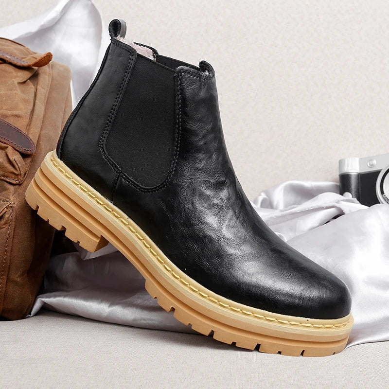 Alessandro Vieri Authentic Leather Chelsea Boots